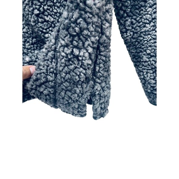 Simply Southern Women’s Jacket Faux Fur Sherpa Quarter Zip Pullover Gray Size S - Picture 10 of 12
